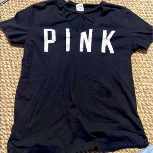 Victoria secret pink cut out neck t-shirt